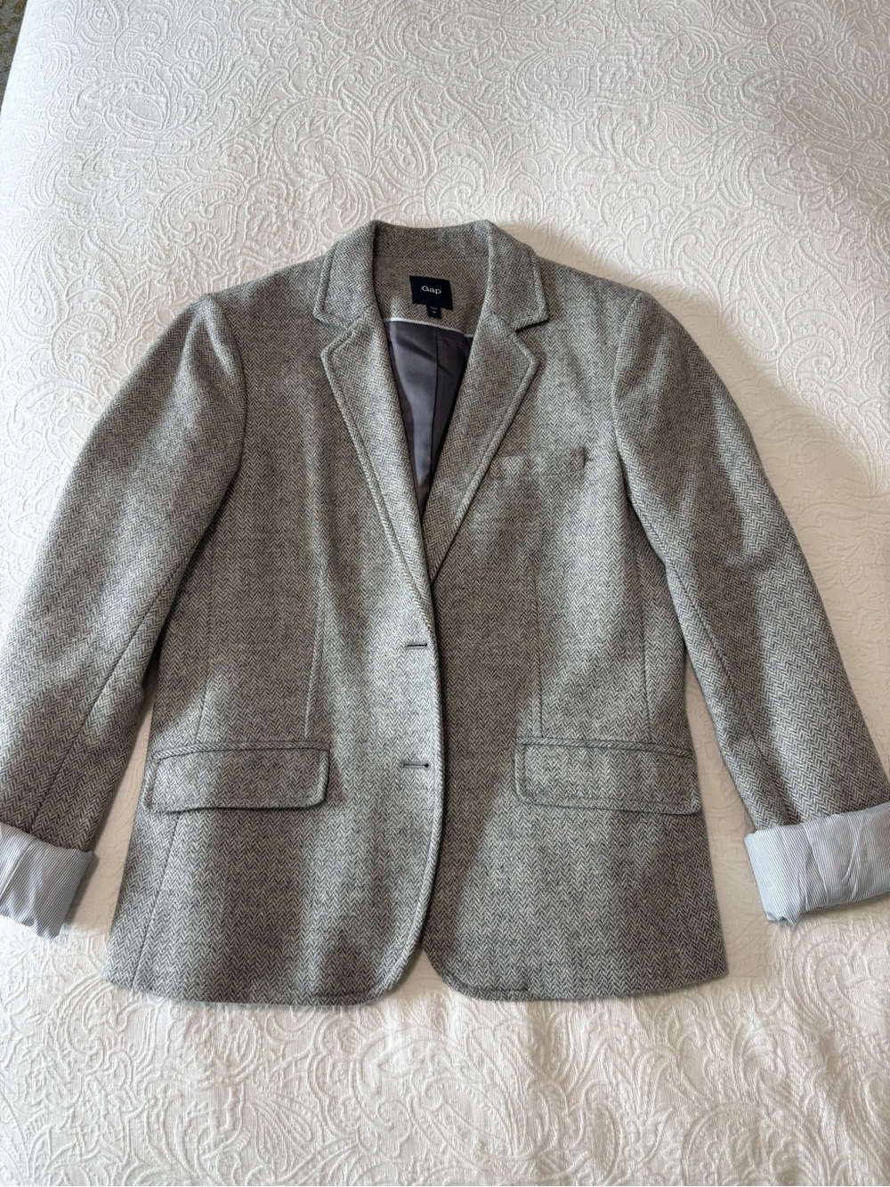 GAP Gray Herringbone Women’s Blazer Jacket